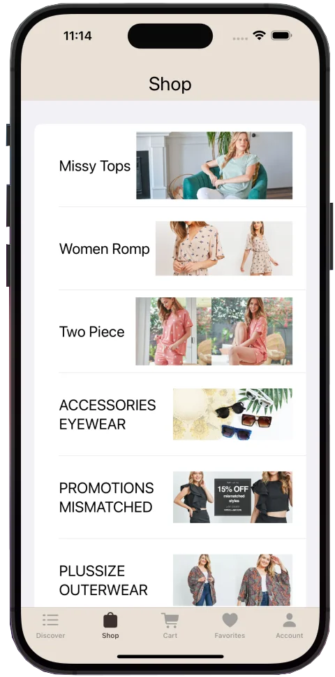 Collections screen